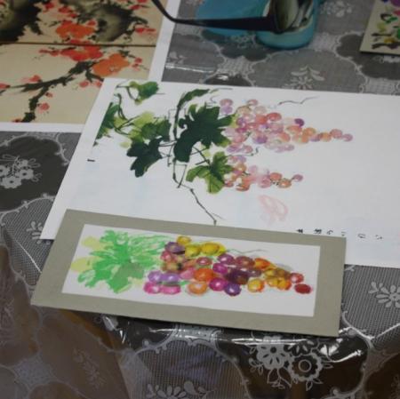 Praca wykonana podczas warsztatów "Tajemnice Orientu na jedwabiu malowane".