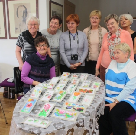 Wystawa prac wraz z ich autorkami na warsztatach "Zwiewne piękne z kraju Kwitnącej Wiśni"