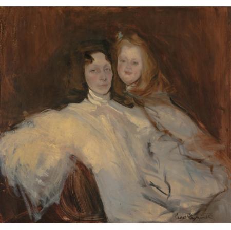 Konrad Krzyżanowski, Portret Tomiry Słońskiej z córką ok.1903, olej, płótno; 96,8x104 cmZ kolekcji Muzeum Śląskiego w Katowicach