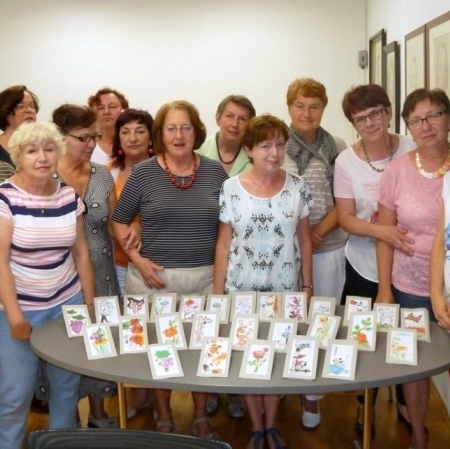 Prezentacja prac wykonanych podczas warsztatów "Zwiewne piękne z kraju Kwitnącej Wiśni"