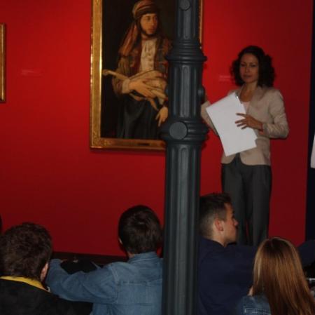 Uczestnicy warsztatów w Galerii Sztuki Dawnej.