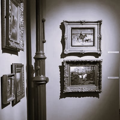 framed pictures on the walls