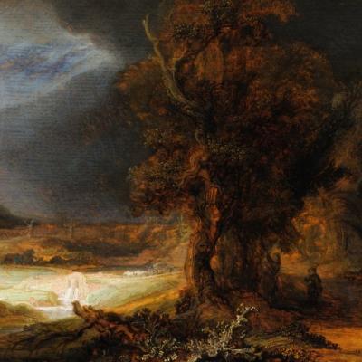 Rembrandt van Rijn, Krajobraz z miłosiernym Samarytaninem, 1638 r., zbiory Fundacji Książąt Czartoryskich w Krakowie