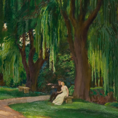 Fragment obrazu W parku Józefa Mehoffera
