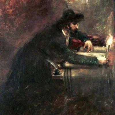 Obraz Maurycego Gottlieba "Pisarz Tory" ze zbiorów Muzeum Narodowego we Wrocławiu 