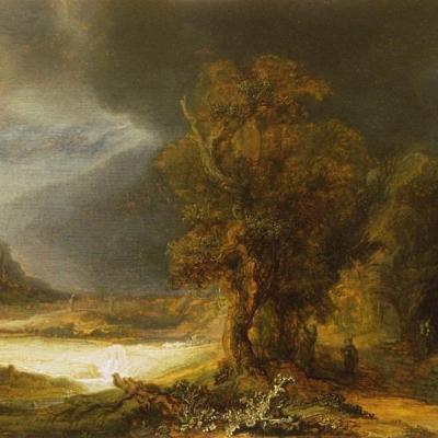 Rembrandt van Rijn, Krajobraz z miłosiernym Samarytaninem, 1638 r., zbiory Fundacji Książąt Czartoryskich w Krakowie