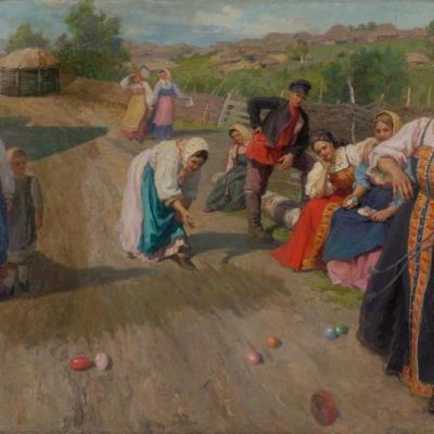 Fiedot Wasiliewicz Syczkow, Zabawa ludowa, z kolekcji Muzeum Sztuki w Łodzi