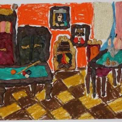 Praca Kacpra Kociołka ze Szkoły Podstawowej nr 2 w Łodzi, która zajęła pierwsze miejsce w konkursie "Pocztówka z Pałacu Herbsta".