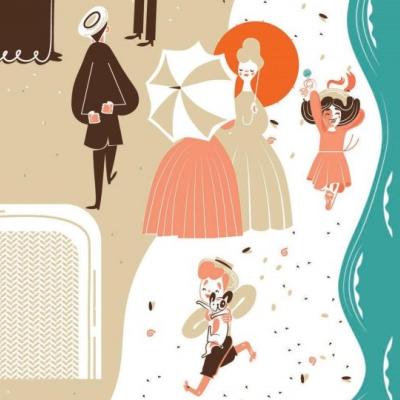 Anna Maria bawiąca się na plaży