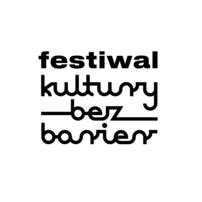 na białym tle czarny napis: festiwal kultury bez barier