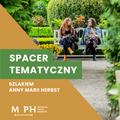 Kwadratowa grafika. Jej pole podzielone jest na pół po skosie. Jedną część wypełnia fragment zdjęcia - dwie kobiety siedzą na ławce w parku i rozmawiają zwrócone do siebie. Drugą część wypełnia jednolity pomarańczowy kolor. W centrum napis na jasnozielonym tle. 